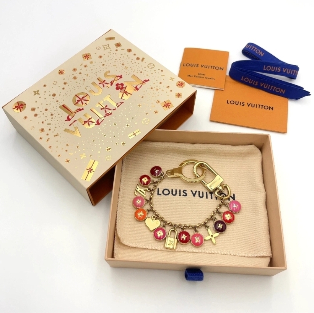 Auth Louis Vuitton M65911 Porte Crecienne Bastille GD Key Chain W/Box